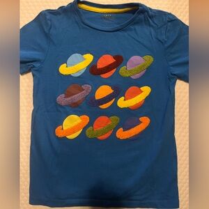 Mini Boden Blue Tee with Yellow Trim